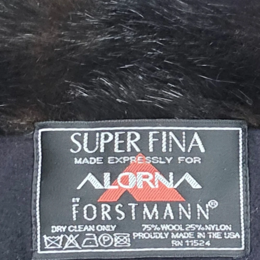 Vintage Wool & Vegan Fur Full Length Long Black Alorna Faux Fur Penny Lane Coat - Picture 7 of 7